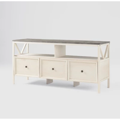 Farmhouse 3 Drawer Wood TV Stand For TVs Up To 65" - Saracina Home 16 Farmhouse 3 Drawer Wood TV Stand For TVs Up To 65" - Saracina Home - Image 16