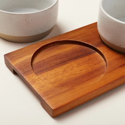 Wood Paddle With 4 Speckled Stoneware Bowls - Hearth & Hand™ With Magnolia 3 Wood Paddle With 4 Speckled Stoneware Bowls - Hearth & Hand™ With Magnolia - Image 3