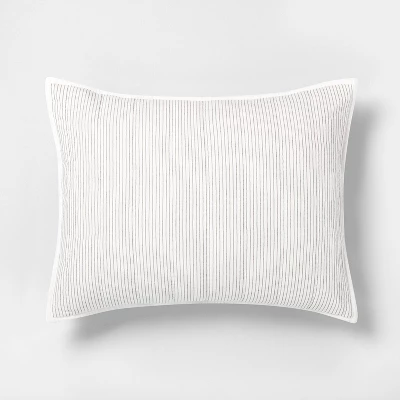 Microstripe Pillow Sham Cream/Gray - Hearth & Hand™ With Magnolia 3 Microstripe Pillow Sham Cream/Gray - Hearth & Hand™ With Magnolia - Image 3
