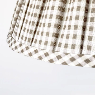 Ceramic Table Lamp With Gingham Print Pleated Shade White (Includes LED Light Bulb) - Threshold™ Designed With Studio McGee 3 Ceramic Table Lamp With Gingham Print Pleated Shade White (Includes LED Light Bulb) - Threshold™ Designed With Studio McGee - Image 3