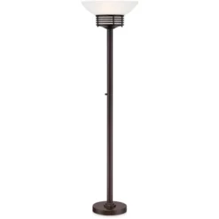 Possini Euro Design Light Blaster Modern Torchiere Floor Lamp 72 1/2" Tall Warm Bronze LED White Frosted Glass Bowl Shade For Living Room Bedroom Home -Default Template 1 GUEST 044fa56b bd09 4af5 a6cf 06424a08986e