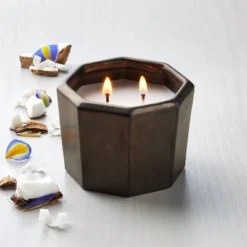 New Products 17 Octagonal Ceramic Cashmere & Suede Fall Jar Candle Metallic Bronze - Hearth & Hand™ With Magnolia