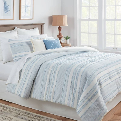 8pc Clipped Jacquard Stripe Comforter Bedding Set - Threshold™ 1 8pc Clipped Jacquard Stripe Comforter Bedding Set - Threshold™