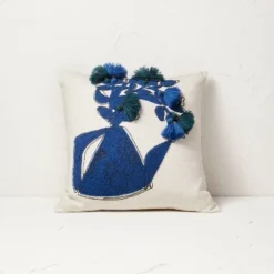 Floral Watering Pitcher Square Throw Pillow With Tassels - Opalhouse™ Designed With Jungalow™ -Default Template 1 GUEST 0906edd7 8f87 4cf0 bdf8 6d27a8556060