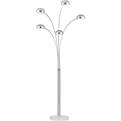 Possini Euro Design Infini Mid Century Modern Arc Floor Lamp 78" Tall Chrome 5 Light Swivel Dome Shades For Living Room Reading Bedroom Office House -Default Template 1 GUEST 0be2503d 0f91 4815 abf7 b53966c358b8