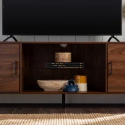 2 Door Mid-Century Modern Wood Storage TV Stand For TVs Up To 80" - Saracina Home -Default Template 1 GUEST 0c083b88 b4b8 4267 89b0 b99f64195a36