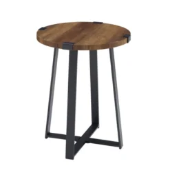 Wrightson Urban Industrial Faux Wrap Leg Round Side Table - Saracina Home -Default Template 1 GUEST 10a274df fdc1 4838 a26b e97de3166e26