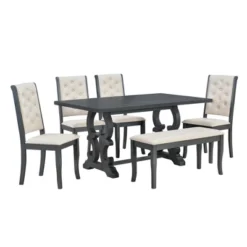 6 PCS Retro Dining Set With Unique-designed Table And Upholstered Chair-ModernLuxe -Default Template 1 GUEST 144b2e82 beff 4f59 aab3 7cc9f823a4d3