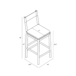 Emery Wood Counter Height Barstool With Upholstered Seat And Sling Back Natural - Threshold™ Designed With Studio McGee -Default Template 1 GUEST 195f58ad 8370 4b07 a2c7 caa1f841e5e6