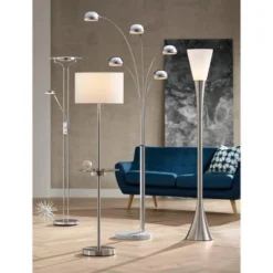 Possini Euro Design Infini Mid Century Modern Arc Floor Lamp 78" Tall Chrome 5 Light Swivel Dome Shades For Living Room Reading Bedroom Office House -Default Template 1 GUEST 1b82715a 7bee 4419 9af3 406a6342b315
