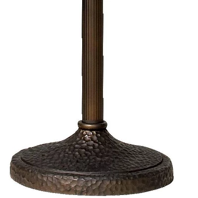 Franklin Iron Works Rustic Farmhouse Mission Torchiere Floor Lamp 71 1/2" Tall Roman Bronze 3-Light Frosted Champagne Amber Glass For Living Room 4 Franklin Iron Works Rustic Farmhouse Mission Torchiere Floor Lamp 71 1/2" Tall Roman Bronze 3-Light Frosted Champagne Amber Glass For Living Room - Image 4