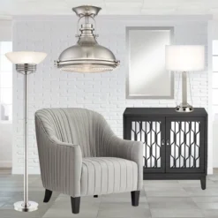 Possini Euro Design Light Blaster Art Deco Torchiere Floor Lamp 72 1/2" Tall Brushed Nickel LED Frosted Glass Bowl Shade For Living Room Bedroom House -Default Template 1 GUEST 1fdfa31a 7db8 4bab 8612 bfbe5fe86e68