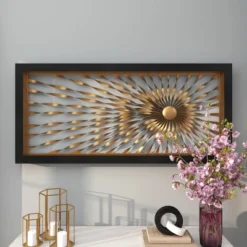 Metal Sunburst Coiled Ribbon Wall Decor With Black Frame Gold - Olivia & May -Default Template 1 GUEST 23b47779 985a 4670 86a3 4c6e0eefc878