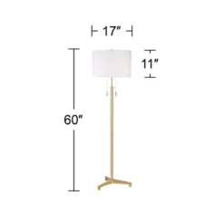 Possini Euro Design Encino Modern Tripod Floor Lamp Standing 60" Tall Brass Gold Metal Off White Fabric Drum Shade For Living Room Bedroom Office Home -Default Template 1 GUEST 2804ff2d 7ac0 49c6 b869 7723a1d7e825