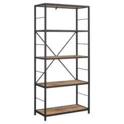 63" 4 Shelf Industrial Transitional Tall Bookshelf - Saracina Home -Decor Home GUEST 293bbdd1 bd66 4bc9 a60a cd7d2ad5ce55