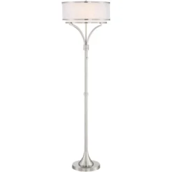 Possini Euro Design Modern Floor Lamp 64" Tall Brushed Nickel Silver Organza White Linen Drum Shade For Living Room Bedroom Office 14 Possini Euro Design Modern Floor Lamp 64" Tall Brushed Nickel Silver Organza White Linen Drum Shade For Living Room Bedroom Office -Default Template 1 GUEST 2f2e39ff e9bf 4d91 a0f8 80deeb6d9b9e