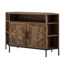 Atticus Modern Farmhouse 2 Door Corner TV Stand For TVs Up To 55" Rustic Oak - Saracina Home -Default Template 1 GUEST 300a699d 8a74 4a70 bb6f e5e5e7c1c7a7