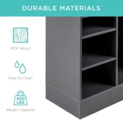 Best Choice Products 46in Shoe Storage Organization Rack Bench For Entryway, Bedroom W/ Padded Seat, 10 Cubbies - Gray -Default Template 1 GUEST 317b4c0f 8de9 4cb8 9ebc 4d1094553cf1