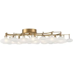 Possini Euro Design Lilypad Modern Ceiling Light Semi Flush Mount Fixture 30 1/4" Wide Warm Brass 12-Light Frosted Glass Shade For Bedroom Living Room -Default Template 1 GUEST 33788483 ffe4 4301 86eb dd4cbc3b2b2c