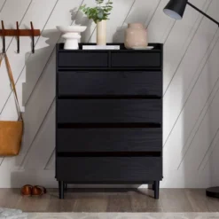 Mid-Century Modern Solid Wood 6 Drawer Vertical Dresser - Saracina Home -Default Template 1 GUEST 364a7e44 403a 4a9d a40c 5d3b328ffdcf