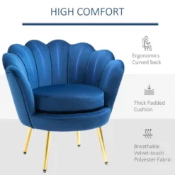 HomCom Elegant Velvet Upholstered Accent Leisure Club Chair With Gold Metal Legs -Default Template 1 GUEST 36821f06 031a 4cfd 8ad6 b397a37162c9