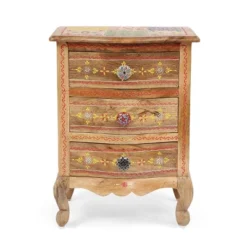 Ailey Handcrafted Boho Mango Wood 3 Drawer Nightstand Natural - Christopher Knight Home -Default Template 1 GUEST 3924a78e 3952 49db 866c 6794bccc9300