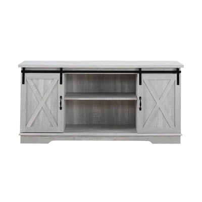 Modern Transitional Sliding Barndoor TV Stand For TVs Up To 65"- Saracina Home 2 Modern Transitional Sliding Barndoor TV Stand For TVs Up To 65"- Saracina Home - Image 2