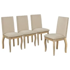 5 PCS Round Wood Extendable Dining Table Set With 4 Upholstered Dining Chairs-ModernLuxe -Default Template 1 GUEST 3f067f5c e1b8 4a97 b8a1 24e970d94ae6