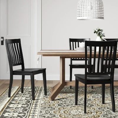 2pk Holden Slat Back Dining Chair Black - Threshold™ 1 2pk Holden Slat Back Dining Chair Black - Threshold™