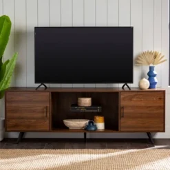 2 Door Mid-Century Modern Wood Storage TV Stand For TVs Up To 80" - Saracina Home -Default Template 1 GUEST 474e4bb8 d0cb 4809 ba15 d0ecb3aa5ec4