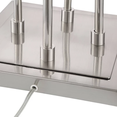 Possini Euro Design Modern Tree Floor Lamp With USB Charging Port 4-Light 72" Tall Brushed Nickel Glass Shade Living Room Reading 4 Possini Euro Design Modern Tree Floor Lamp With USB Charging Port 4-Light 72" Tall Brushed Nickel Glass Shade Living Room Reading - Image 4