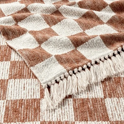 60"x80" Woven Cotton Checkered Bed Throw - Threshold™ 2 60"x80" Woven Cotton Checkered Bed Throw - Threshold™ - Image 2