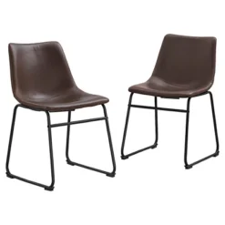 Set Of 2 Laslo Modern Upholstered Faux Leather Dining Chairs - Saracina Home -Default Template 1 GUEST 4df149f4 10cd 43f6 ae87 21d2762646ef