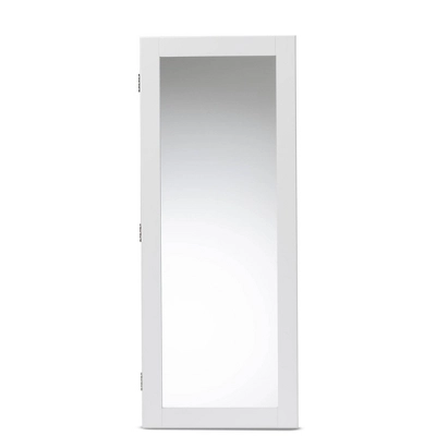 Pontus Wood Wall-Mountable Jewelry Armoire With Mirror - Baxton Studio 8 Pontus Wood Wall-Mountable Jewelry Armoire With Mirror - Baxton Studio - Image 8