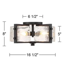 Possini Euro Design Adri Modern Ceiling Light Flush Mount Fixture Black 16 1/2" Wide Black 4-Light Textured Glass For Bedroom Kitchen Living Room Home -Default Template 1 GUEST 567ddd16 51a8 4ee3 a709 ba37f671124a