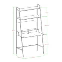 36" Writing Desk With Open Storage Ladder Bookshelf - Saracina Home -Default Template 1 GUEST 57892fcd 555d 4b9c a414 11a241c58962