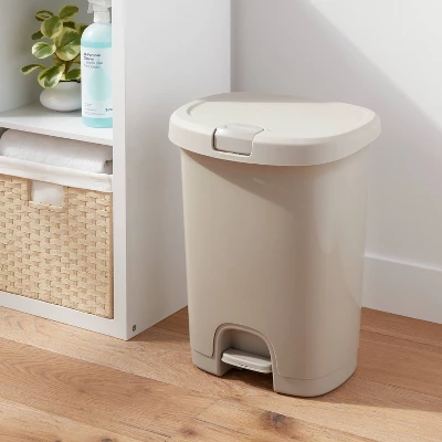 7gal Step Trash Can With Locking Lid Gray - Brightroom™ 1 7gal Step Trash Can With Locking Lid Gray - Brightroom™