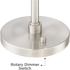 Possini Euro Design Eliptik Modern Desk Table Lamp 24 1/2" High Satin Nickel LED Swing Arm Adjustable Height For Bedroom Living Room Nightstand Office -Default Template 1 GUEST 57f95403 f17c 44cc 98ac ed3ad7d4f9f9