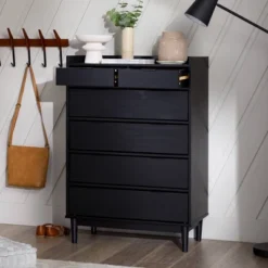 Mid-Century Modern Solid Wood 6 Drawer Vertical Dresser - Saracina Home -Default Template 1 GUEST 59498ed0 69d6 47e7 a8e6 18fcacc166e6