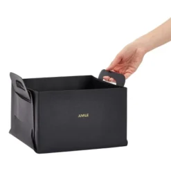 Juvale 2 Pack Faux Leather Foldable Storage Bins With Handles, Collapsible Baskets For Home Organization, Black, 10 X 6.5 In -Default Template 1 GUEST 59fea7de e227 48f6 9a83 a386a47634d9