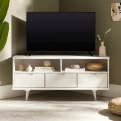 Cara Mid-Century Modern 3 Drawer Corner TV Stand For TVs Up To 58" - Saracina Home -Default Template 1 GUEST 5a91e93e d508 4e72 9f59 32f14f024c2a