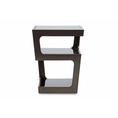 Clara Modern End Table With 3 Tieglass Shelves Black - Baxton Studio 1 Clara Modern End Table With 3 Tieglass Shelves Black - Baxton Studio
