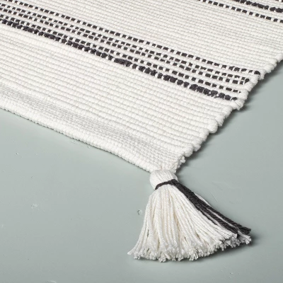 Tonal Stripes Bath Rug Sour Cream/Railroad Gray - Hearth & Hand™ With Magnolia 2 Tonal Stripes Bath Rug Sour Cream/Railroad Gray - Hearth & Hand™ With Magnolia - Image 2