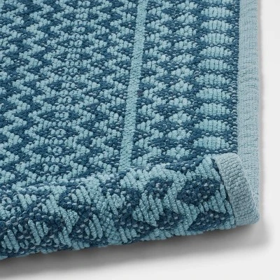 20"x32" Mixed Texture Chenille Bath Rug Teal Blue - Threshold™ 3 20"x32" Mixed Texture Chenille Bath Rug Teal Blue - Threshold™ - Image 3