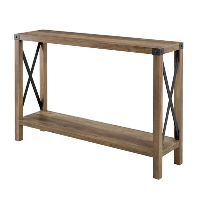 Sophie Rustic Industrial X Frame Entry Table - Saracina Home 9 Sophie Rustic Industrial X Frame Entry Table - Saracina Home - Image 9