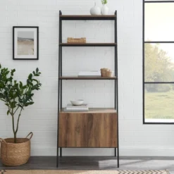 72" Open Shelf And Closed Storage Cabinet Ladder Bookcase - Saracina Home 13 72" Open Shelf And Closed Storage Cabinet Ladder Bookcase - Saracina Home -Decor Home GUEST 63ba128c 347b 49bc b7d3 5a205f7232df