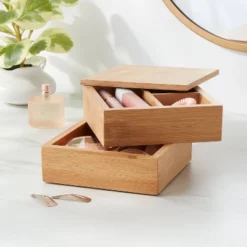 6" X 6" X 4" Square Swivel Hinge Bamboo Countertop Organizer - Brightroom™