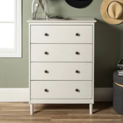 Stiva Classic Mid-Century Modern Vertical 4 Drawer Dresser - Saracina Home -Default Template 1 GUEST 68d4ecb8 3e27 43b1 b59e edd78e340610