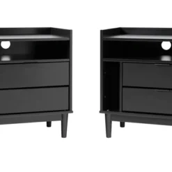 2pk Mid-Century Modern Solid Wood 2 Drawer Storage Nightstands - Saracina Home -Default Template 1 GUEST 68ea8919 fae8 48c6 aef2 14de0162909c