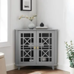 2 Door Corner Accent Cabinet With Fretwork Doors - Saracina Home -Default Template 1 GUEST 6aa69f84 0413 43ec 85f0 32657f3b8c98
